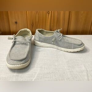 Hey Dude Wendy Stretch Fleece Shoes Women's Size 11 Glacier Gray Slide On